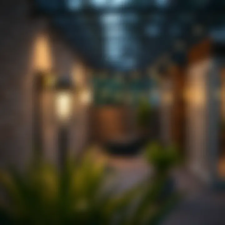 Sustainable battery-powered LED lights integrated into outdoor spaces