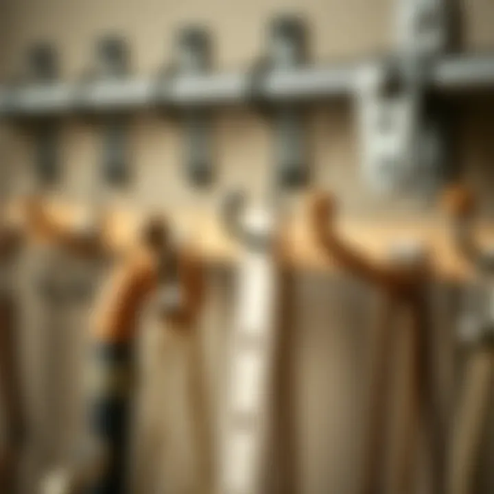 Diverse Collection of Hanging Hooks Close-up of various picture rail hanging hooks