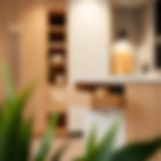 Sleek slide out storage box integrated into modern cabinetry