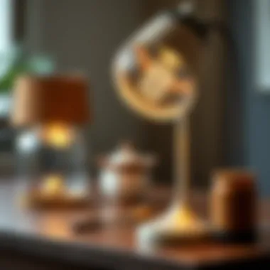 Close-up of a cordless lamp highlighting its materials and craftsmanship