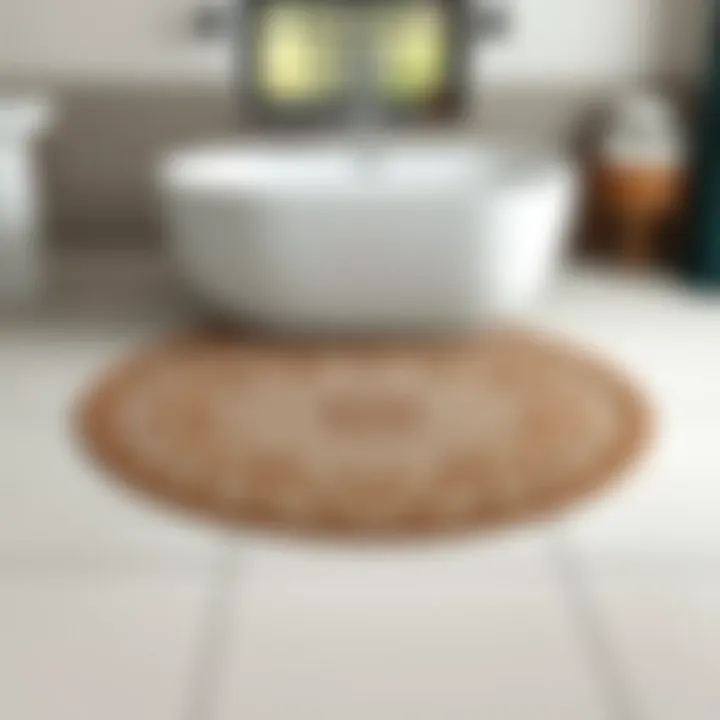 Elegant 24 round bath rug showcasing intricate design