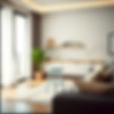 Modern interior showcasing an 18 inch white stool