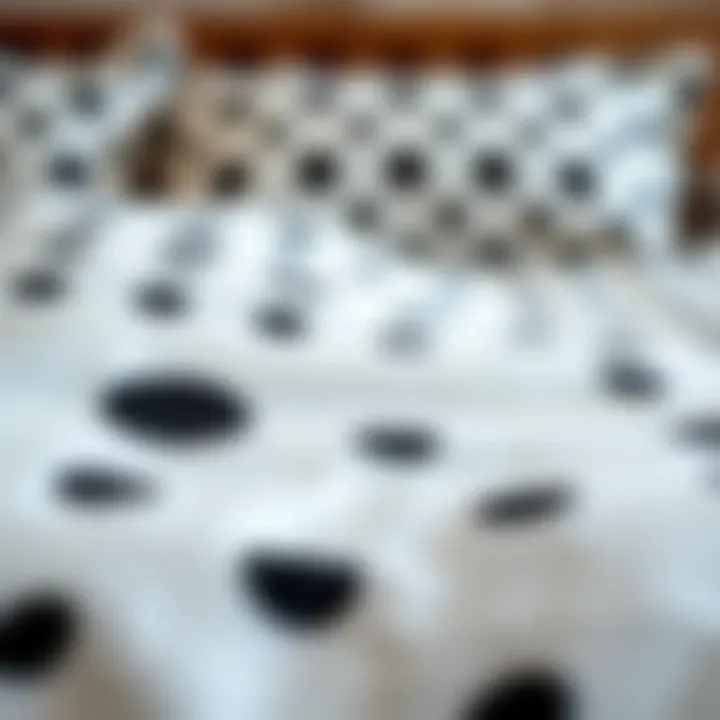 Polka Dot Comforter Fabric Texture Close-up of the fabric texture of a polka dot comforter set