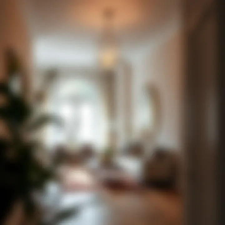 Spacious entryway enhanced by a large shatterproof mirror