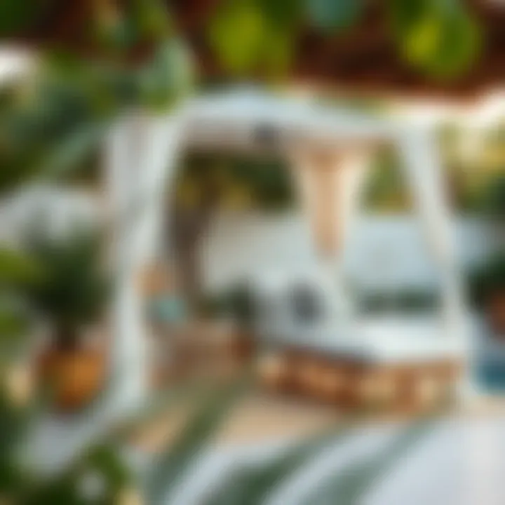 Cozy Outdoor Setup with Canopy Chaise Cozy outdoor setup featuring a canopy chaise