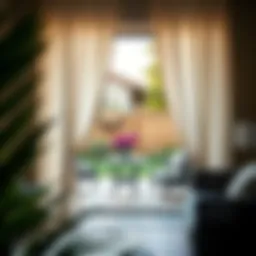 Elegant outdoor curtains framing a tranquil patio space