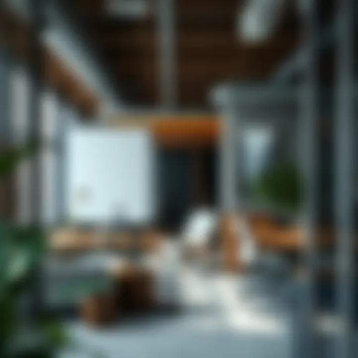 Commercial space showcasing modular portable wall dividers