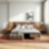 Elegant pull-out trundle bed in a modern bedroom setting