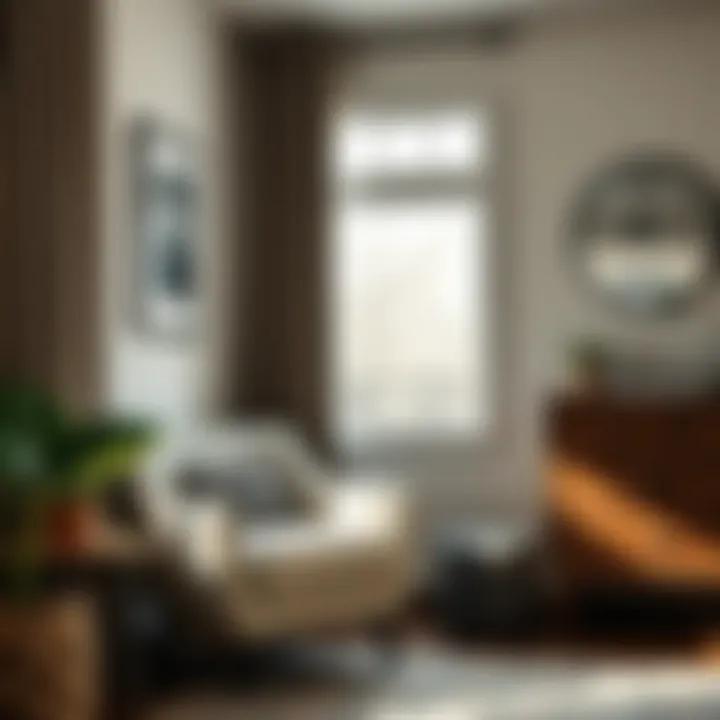 Cozy corner with a small arm chair and decorative elements