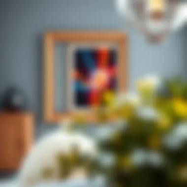 Sophisticated Wooden Framing Elegant wooden frame showcasing a vibrant poster print