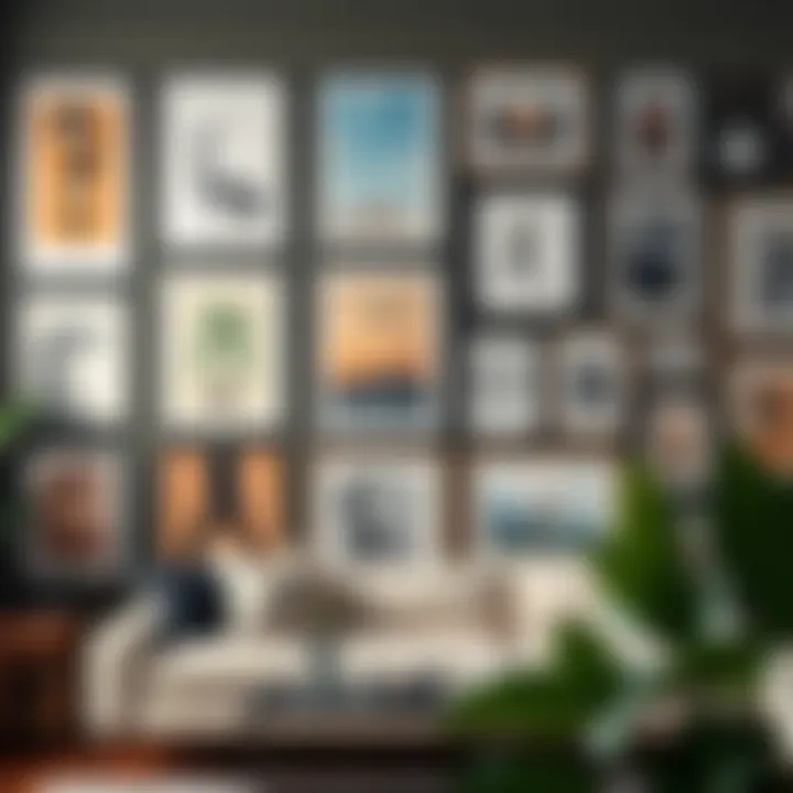 Diverse Gallery Wall Inspiration Gallery wall featuring an assortment of framed posters in various styles