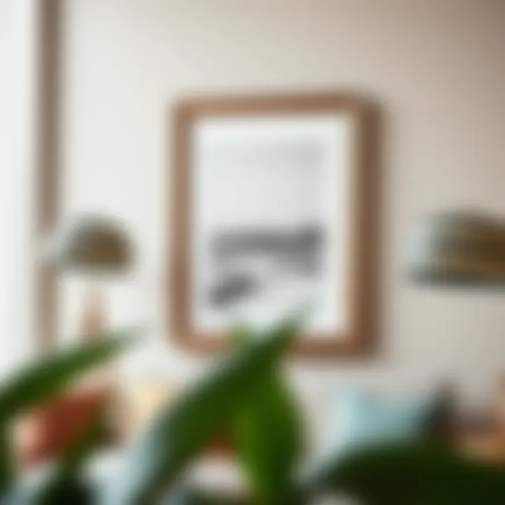 Chic Metallic Framing Modern metallic frame accentuating a contemporary art piece