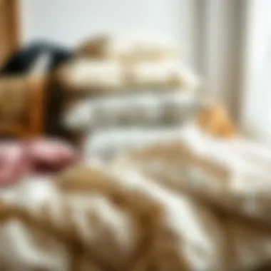 Diverse Materials for Light Warm Comforters Variety of materials used for warm comforters displayed beautifully