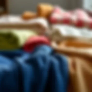 Assorted vintage waffle weave blankets showcasing different colors and textures