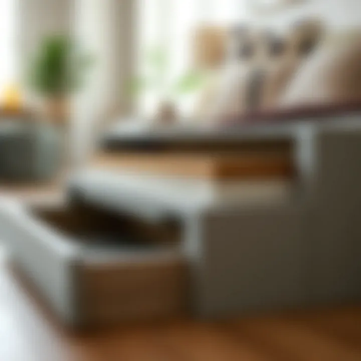 Various materials used for toe kick storage construction