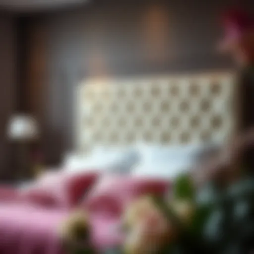 Luxurious tufted headboard in a modern bedroom setting