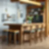 A striking bar height table crafted from reclaimed wood, showcasing a rustic elegance