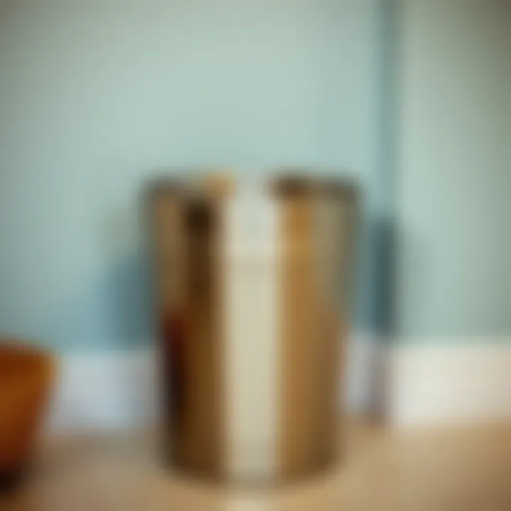 Sleek metallic trash can with a contemporary design