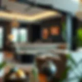 Luxurious velvet Chesterfield sofa in a contemporary living room