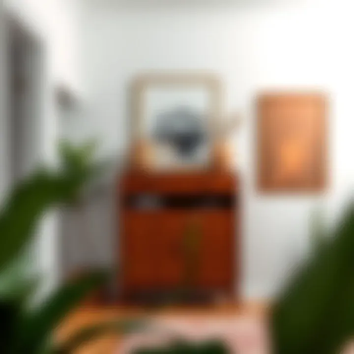 Console cabinet arranged strategically in a cozy entryway