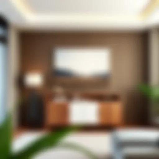 A beautifully designed console cabinet in a modern living room setting