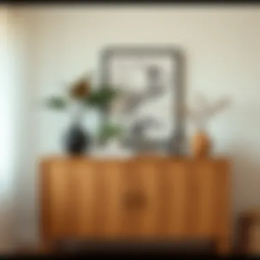 A console cabinet with personalized decor elements enhancing its aesthetic appeal