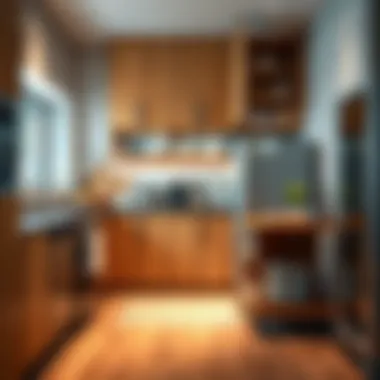 Innovative use of rolling cabinets for kitchen organization