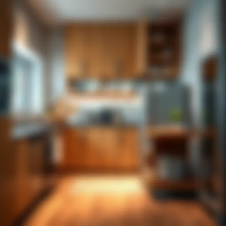 Innovative use of rolling cabinets for kitchen organization