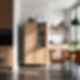 Stylish rolling kitchen storage cabinet in modern kitchen setting