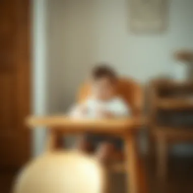 Safety Features of Wooden High Chairs Child safely seated in a wooden high chair with tray during mealtime