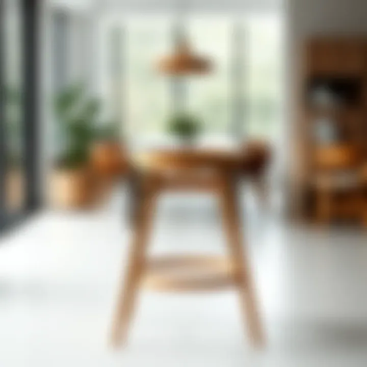 Modern Aesthetic of Wooden High Chairs Elegant wooden high chair with tray in a contemporary dining setting