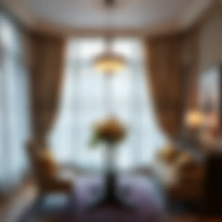 Voile Embroidered Curtains Enhancing Dining Ambiance Stylish dining area adorned with sheer voile curtains