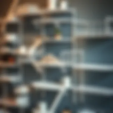 Creative Display of Various White Metal Shelf Styles Variety of white metal shelf styles displayed creatively