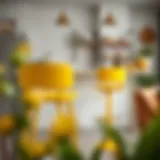 Stylish yellow bar stool in a modern kitchen setting