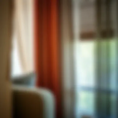 Diverse fabrics and textures of curtains, blinds, and shades displayed