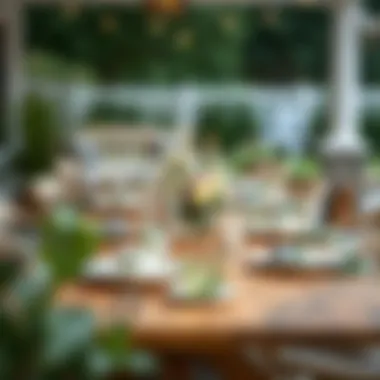 An Elegant Affair: Stylish Setup for Al Fresco Dining Stylish farmhouse dining table adorned with elegant tableware