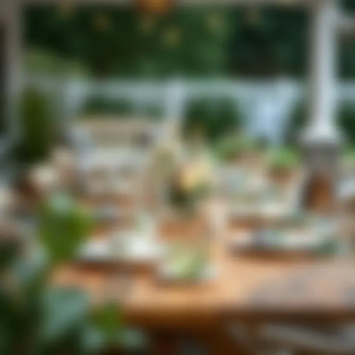 An Elegant Affair: Stylish Setup for Al Fresco Dining Stylish farmhouse dining table adorned with elegant tableware