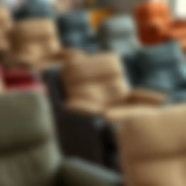 Diverse Materials and Styles of Recliner Chairs Various recliner chairs showcasing different materials and styles