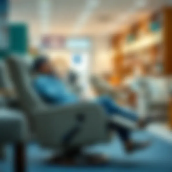 Testing Recliner Chair in Retail Environment Person testing a recliner chair in a furniture store