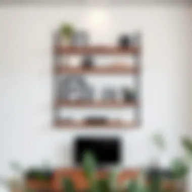 Stylish floating shelf installation showcasing modern decor