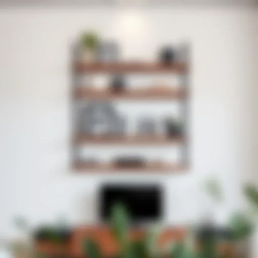 Stylish floating shelf installation showcasing modern decor