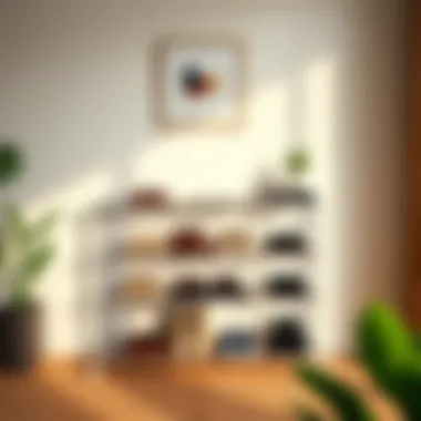 Stylish design of a foldable shoe rack enhancing home decor