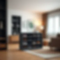 Innovative foldable shoe storage solution in a modern living space