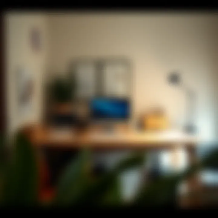 Compact desk setup for studying and productivity