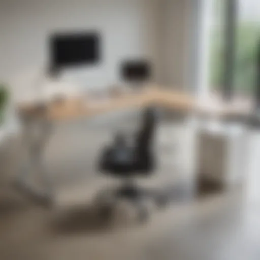 Sleek modern L-shaped desk in a contemporary office setting