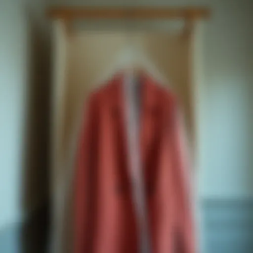 Elegant dust cover protecting a stylish coat