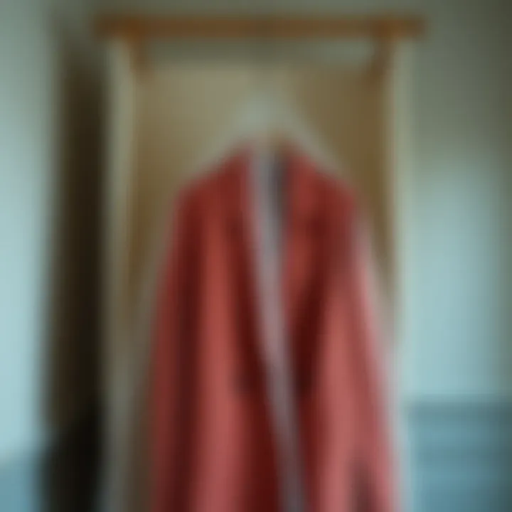 Elegant dust cover protecting a stylish coat