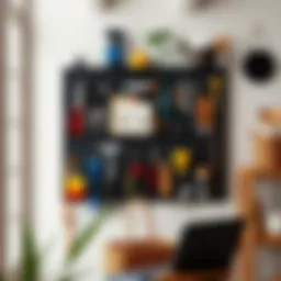 Stylish wall organizer displaying tools and decorations