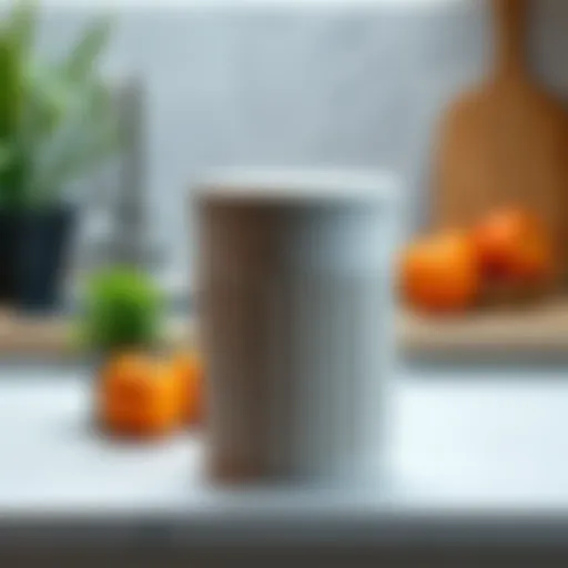 A stylish kitchen trash bin made from sustainable materials