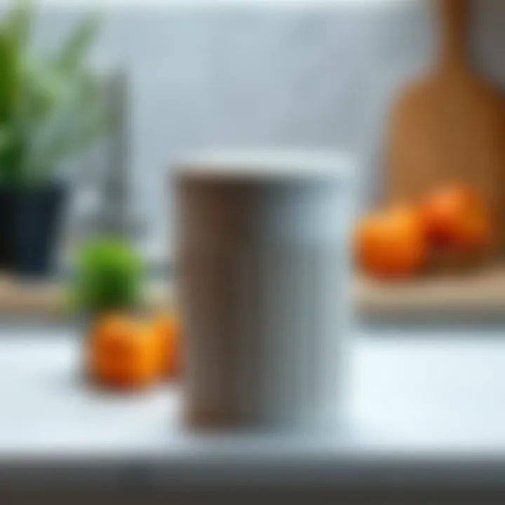 A stylish kitchen trash bin made from sustainable materials